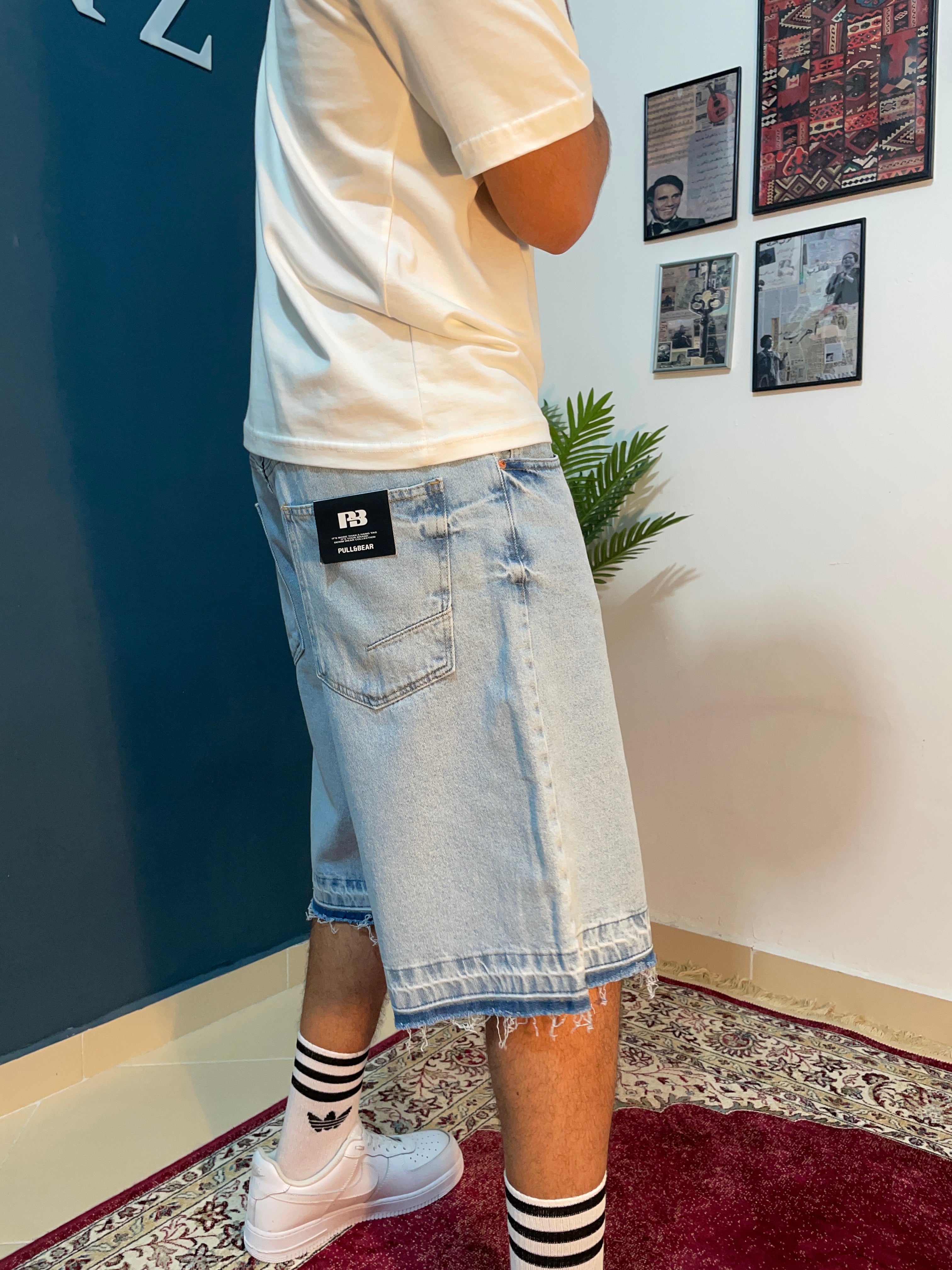 light bleu fleard shorts