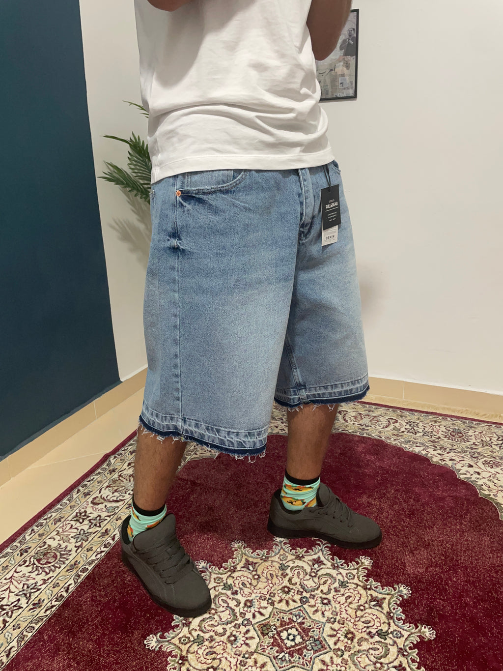 bleu fleard shorts