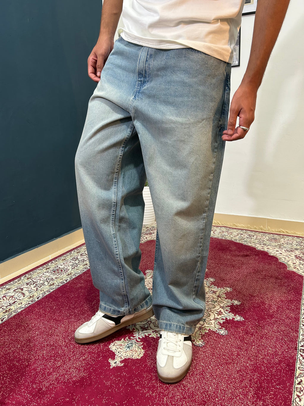 Dirty blue baggy jeans