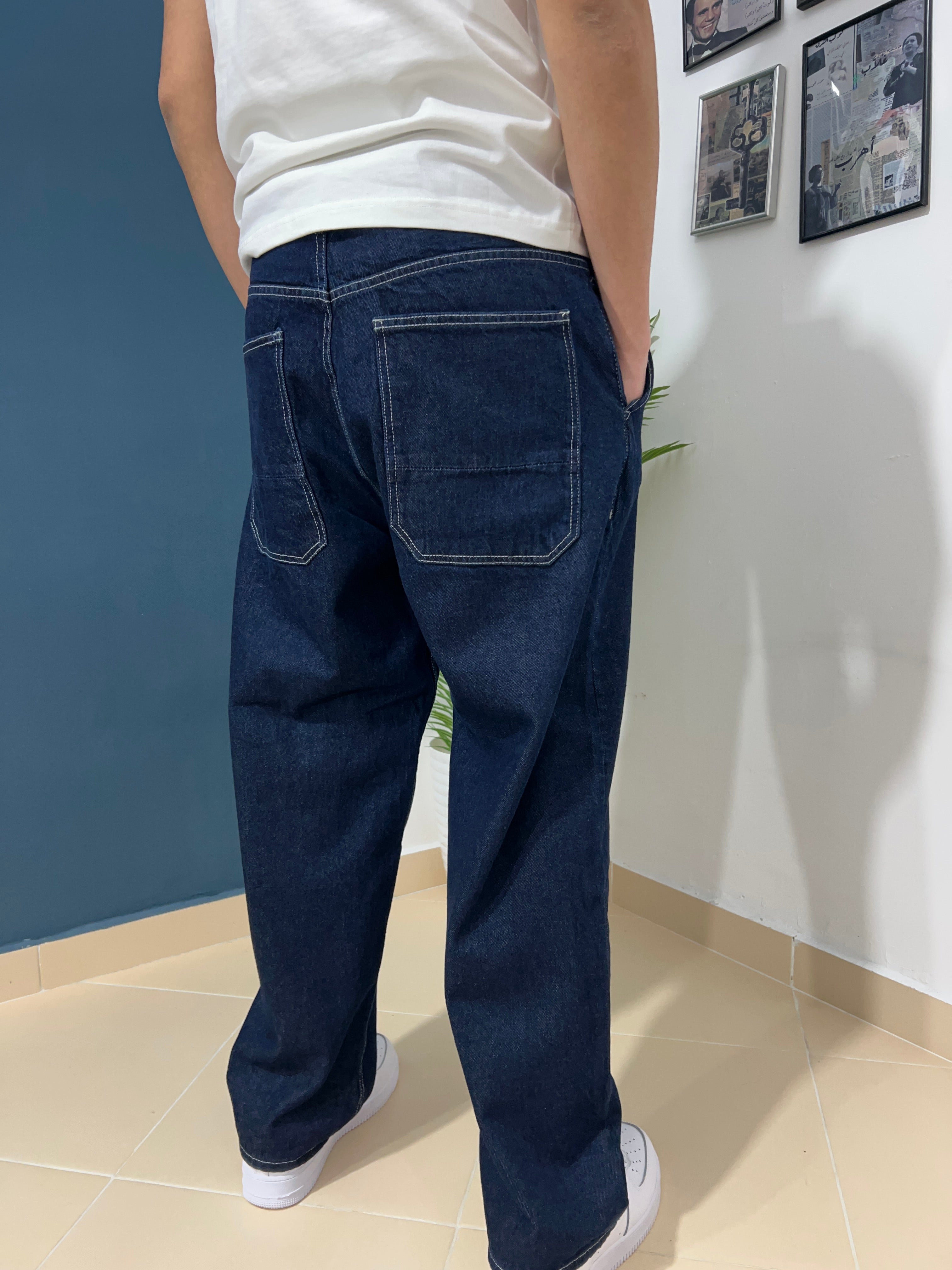 Raw denim jeans skater fit