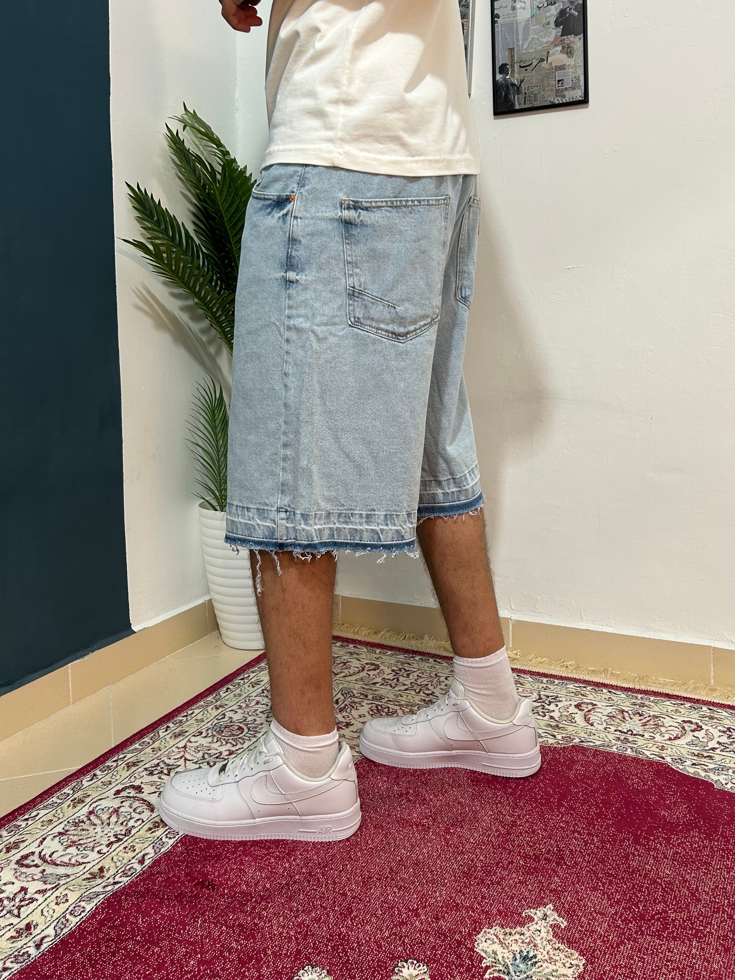 light bleu fleard shorts