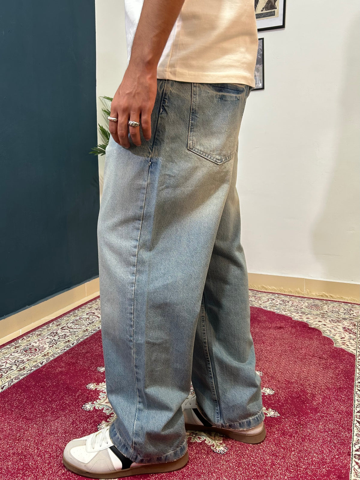 Dirty blue baggy jeans