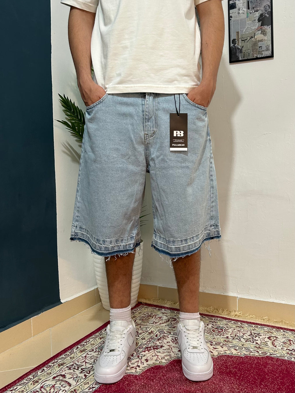 light bleu fleard shorts
