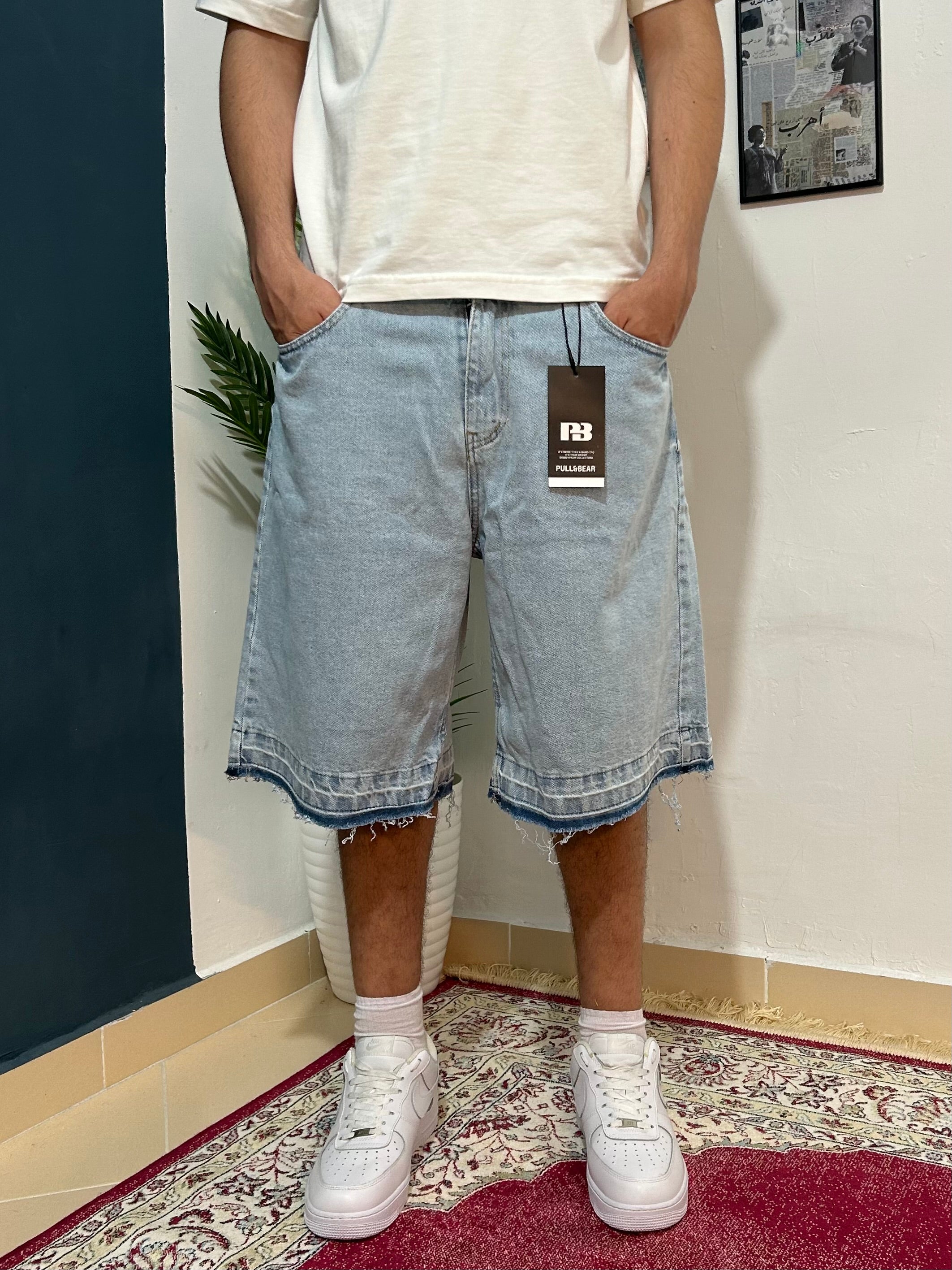light bleu fleard shorts