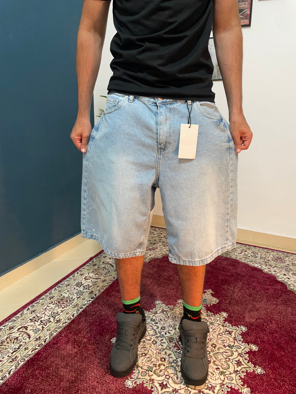light bleu baggy shorts
