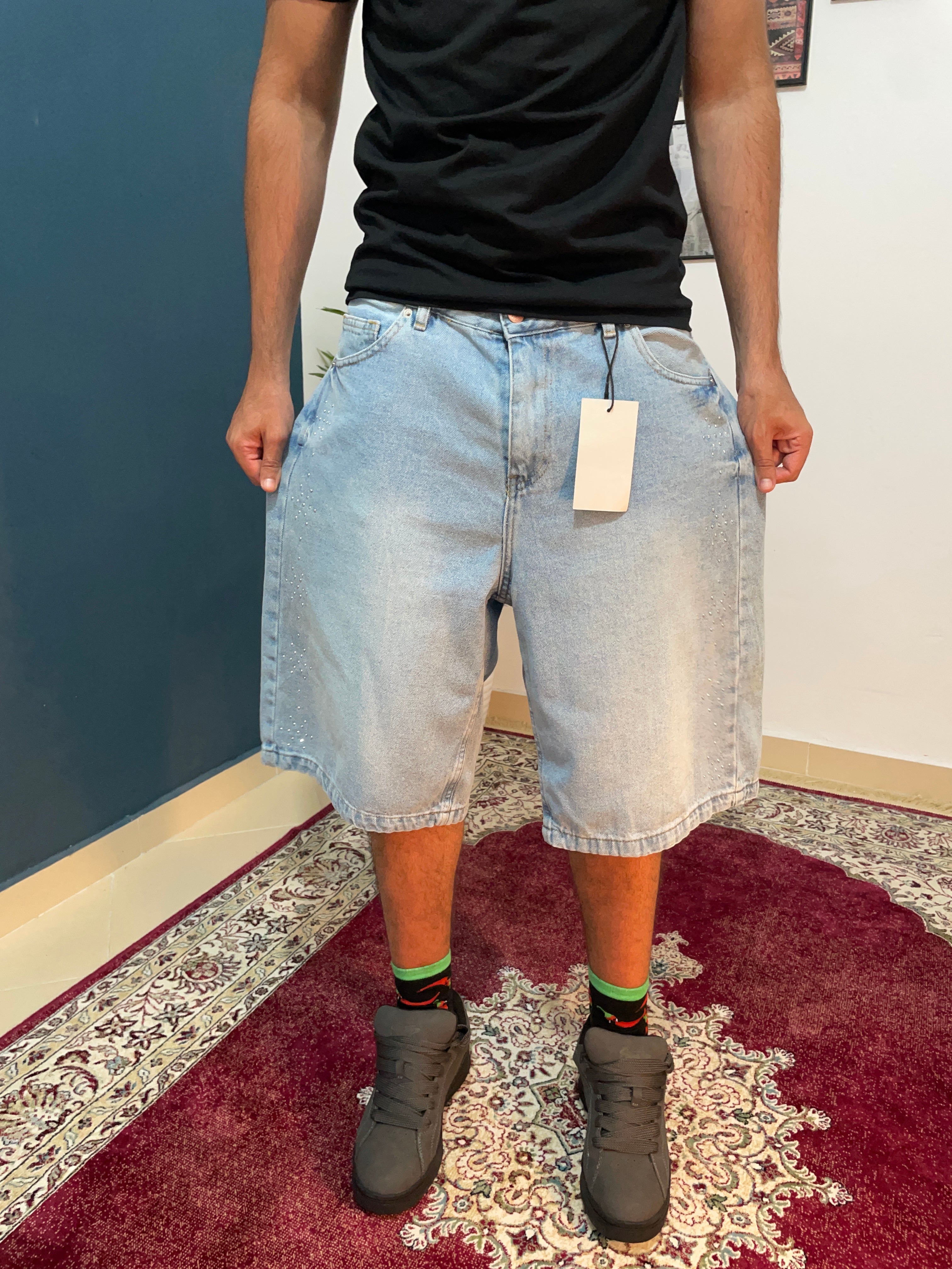 light bleu baggy shorts