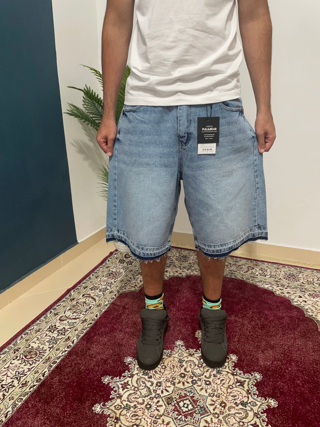 bleu fleard shorts