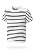 White t-shirt with black streps