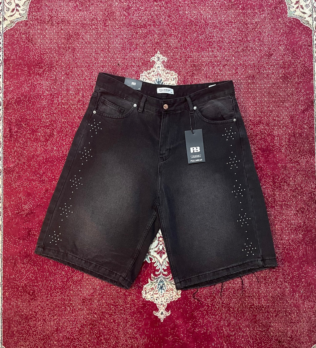 black baggy shorts