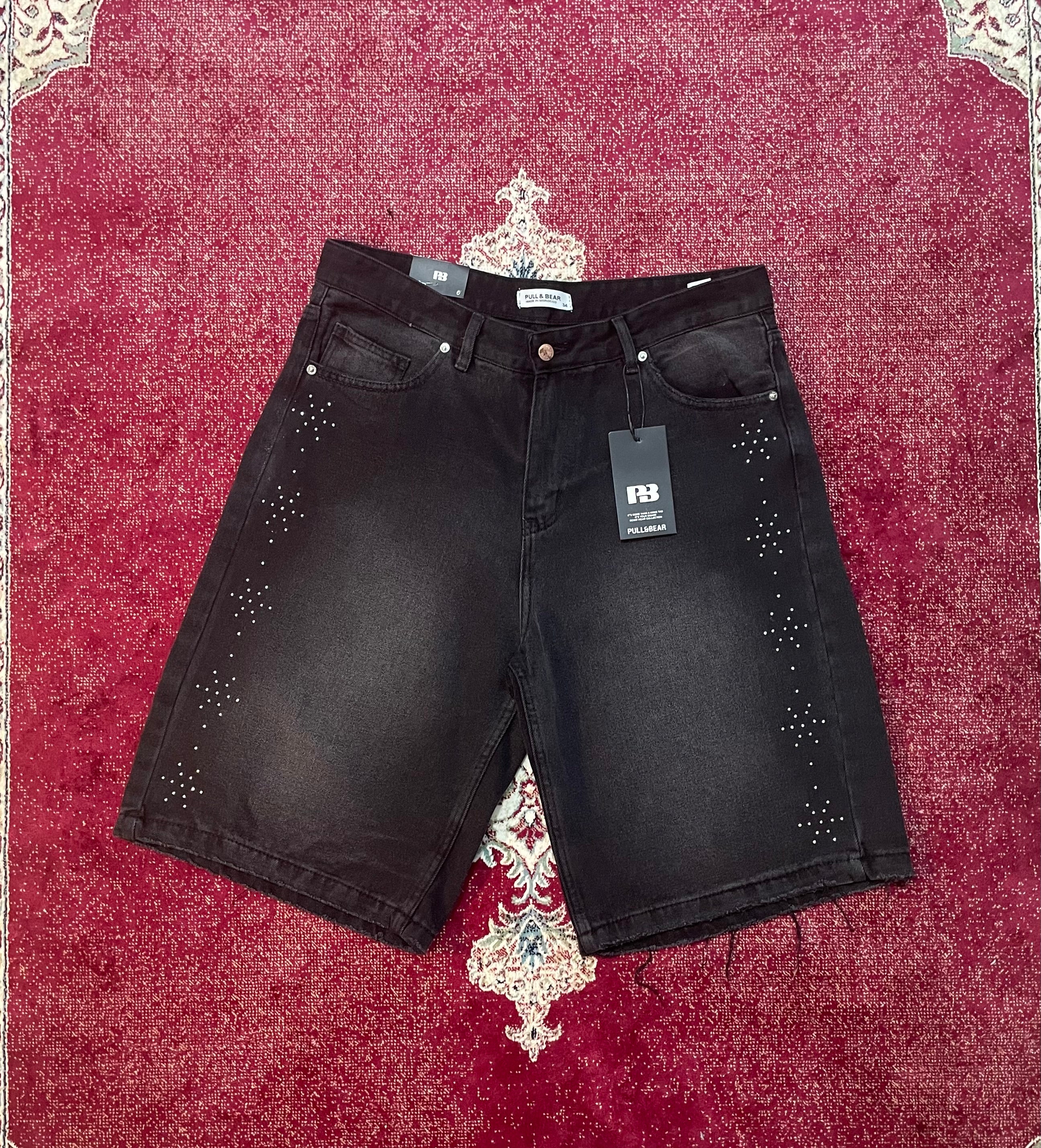 black baggy shorts