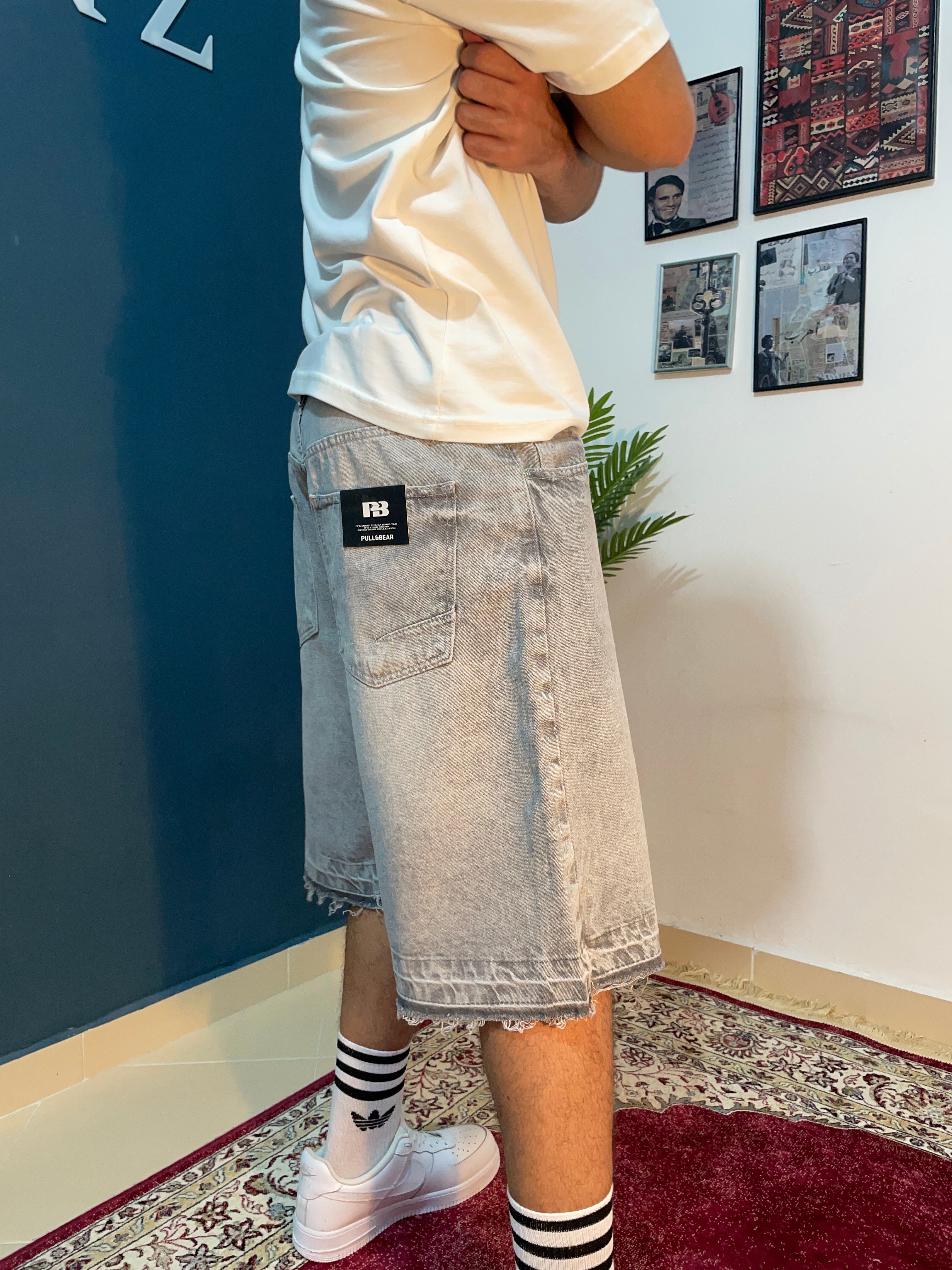 grey fleard jeans