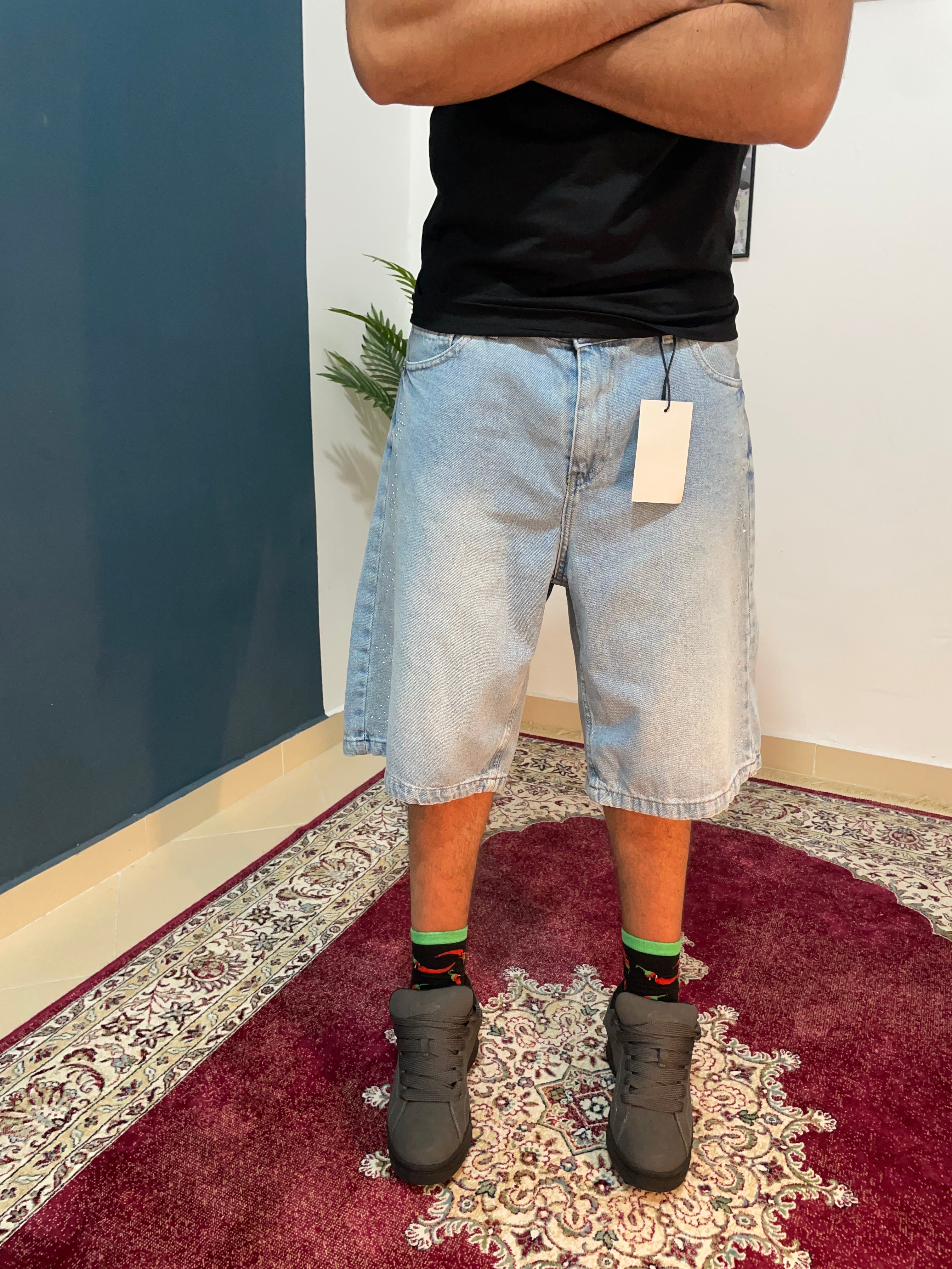 light bleu baggy shorts