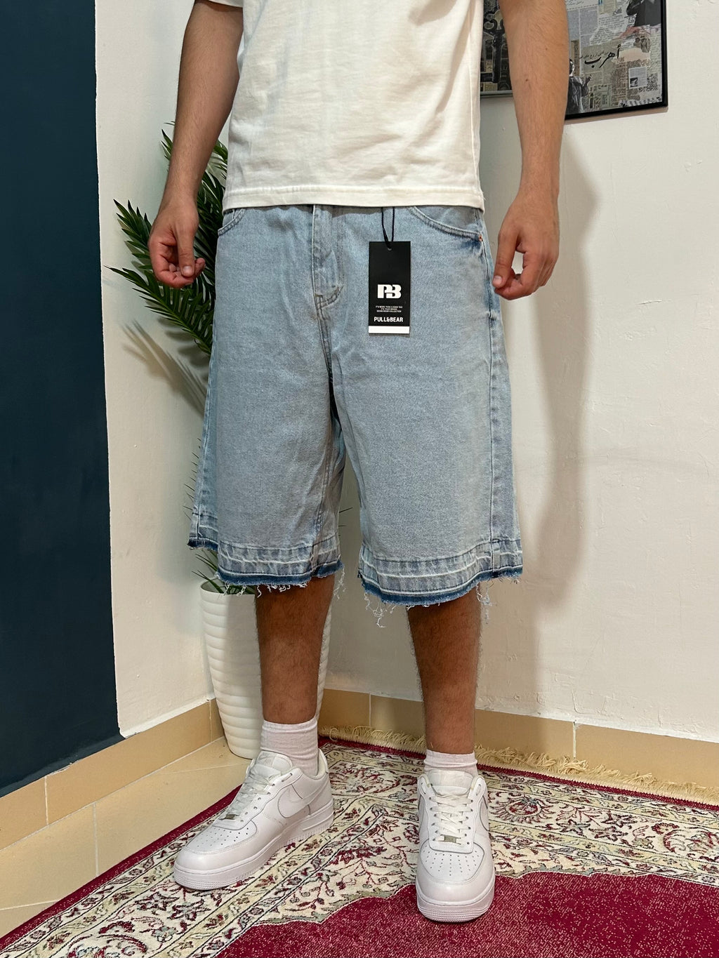 light bleu fleard shorts