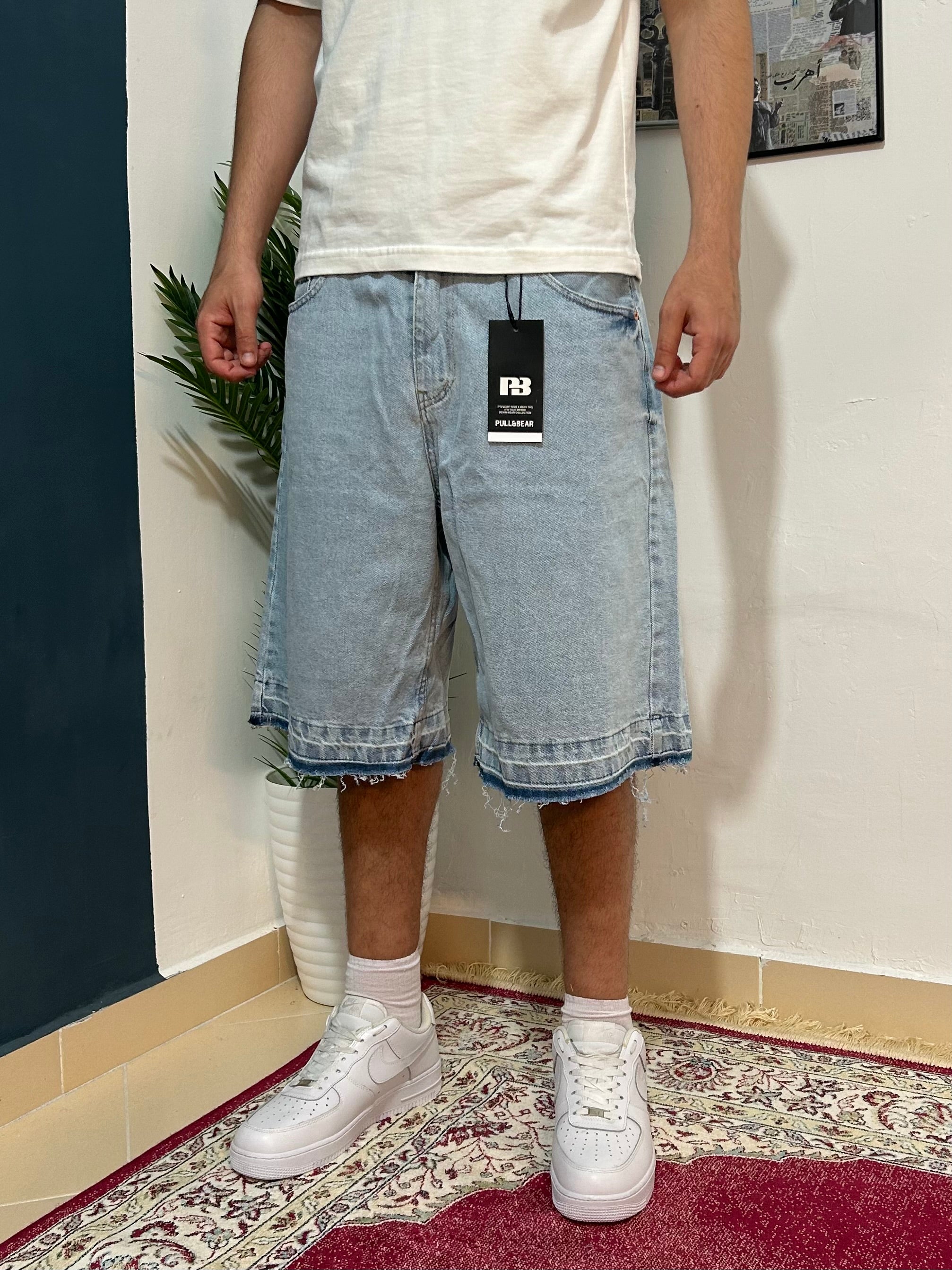 light bleu fleard shorts