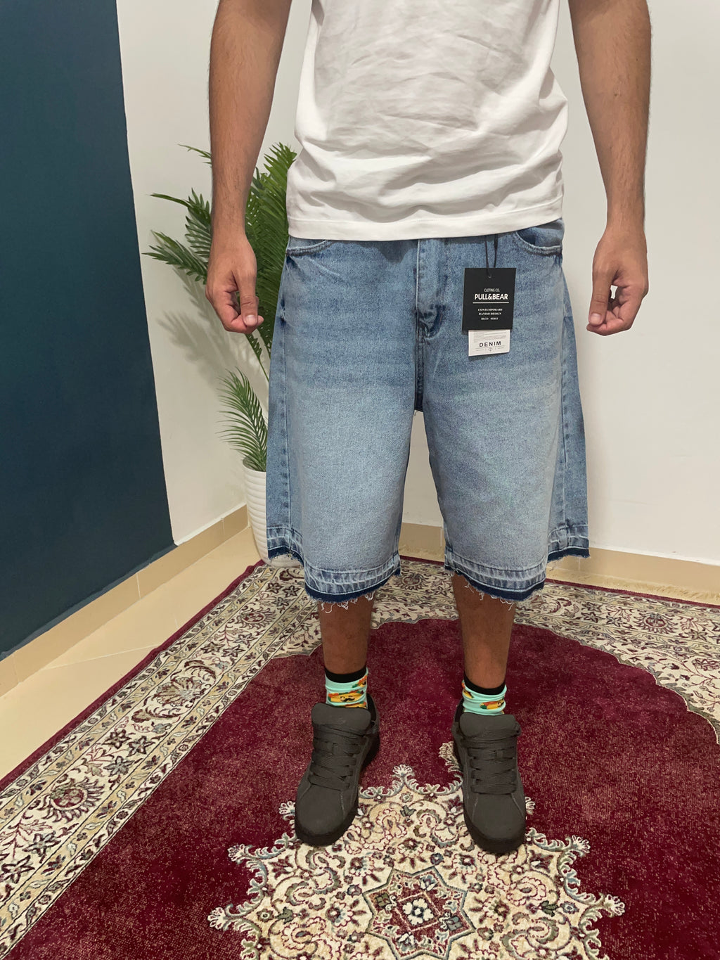 bleu fleard shorts
