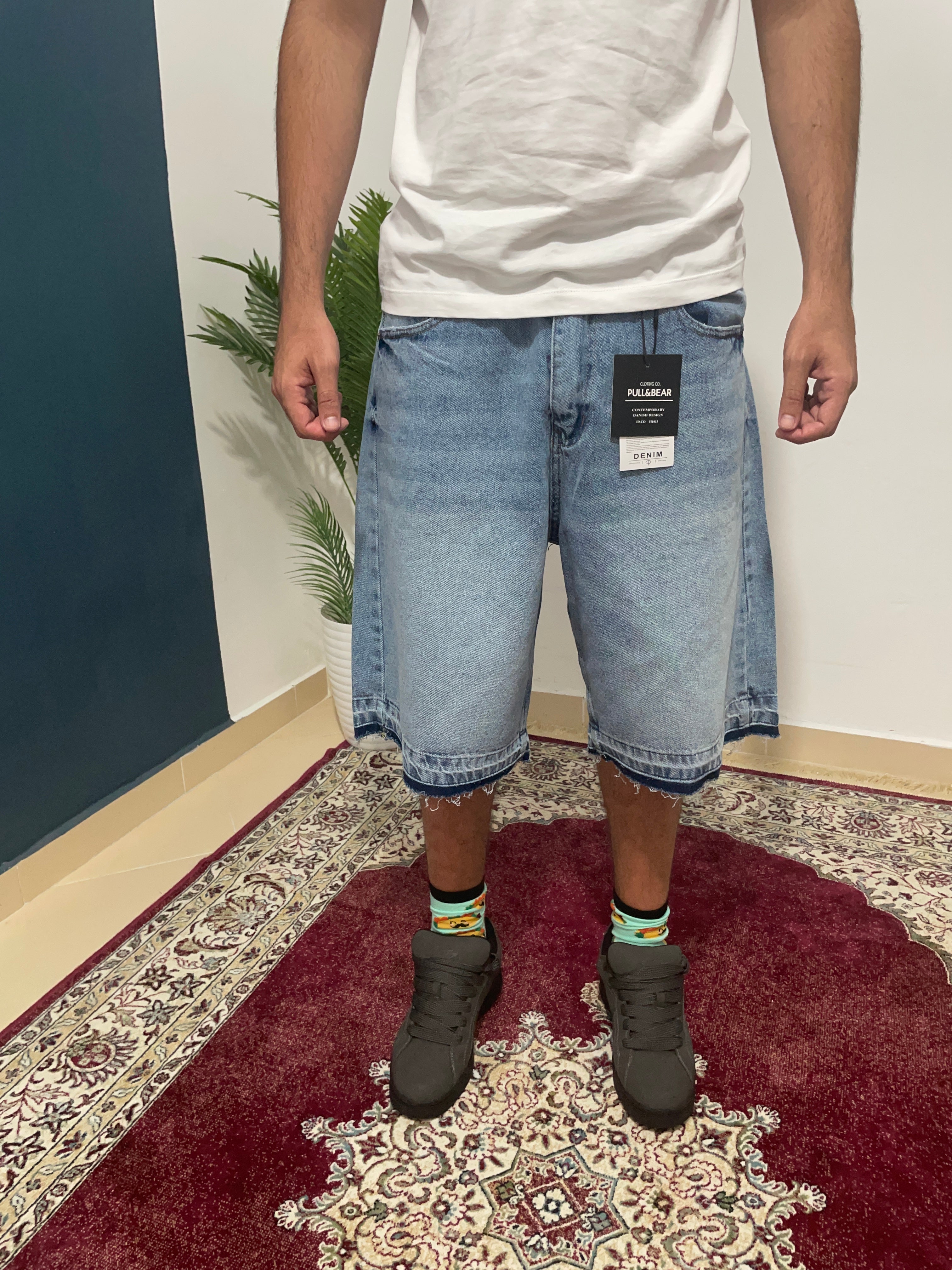 bleu fleard shorts