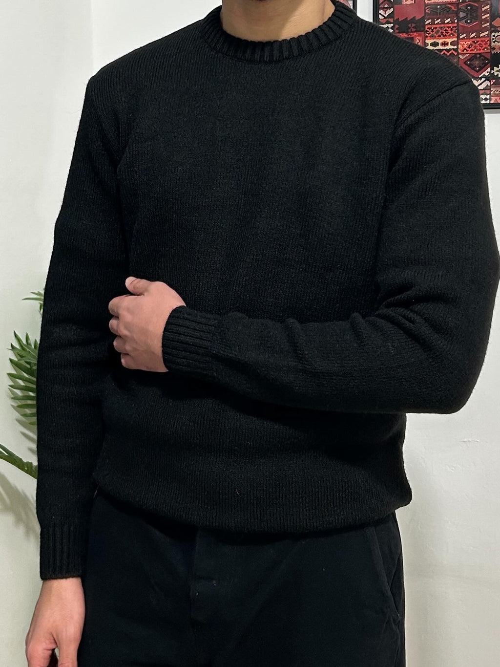 black sweater