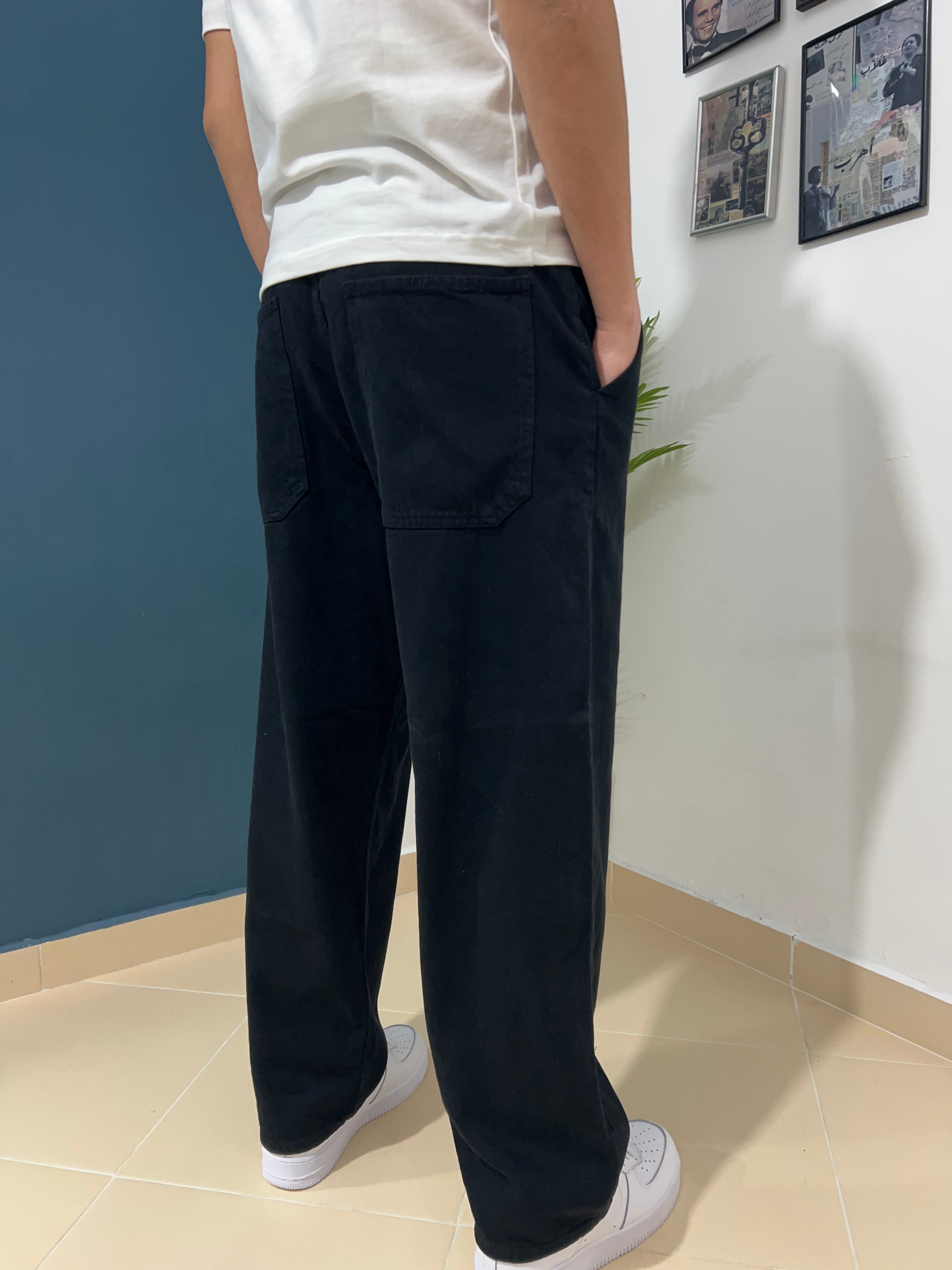 Black denim jeans skater fit