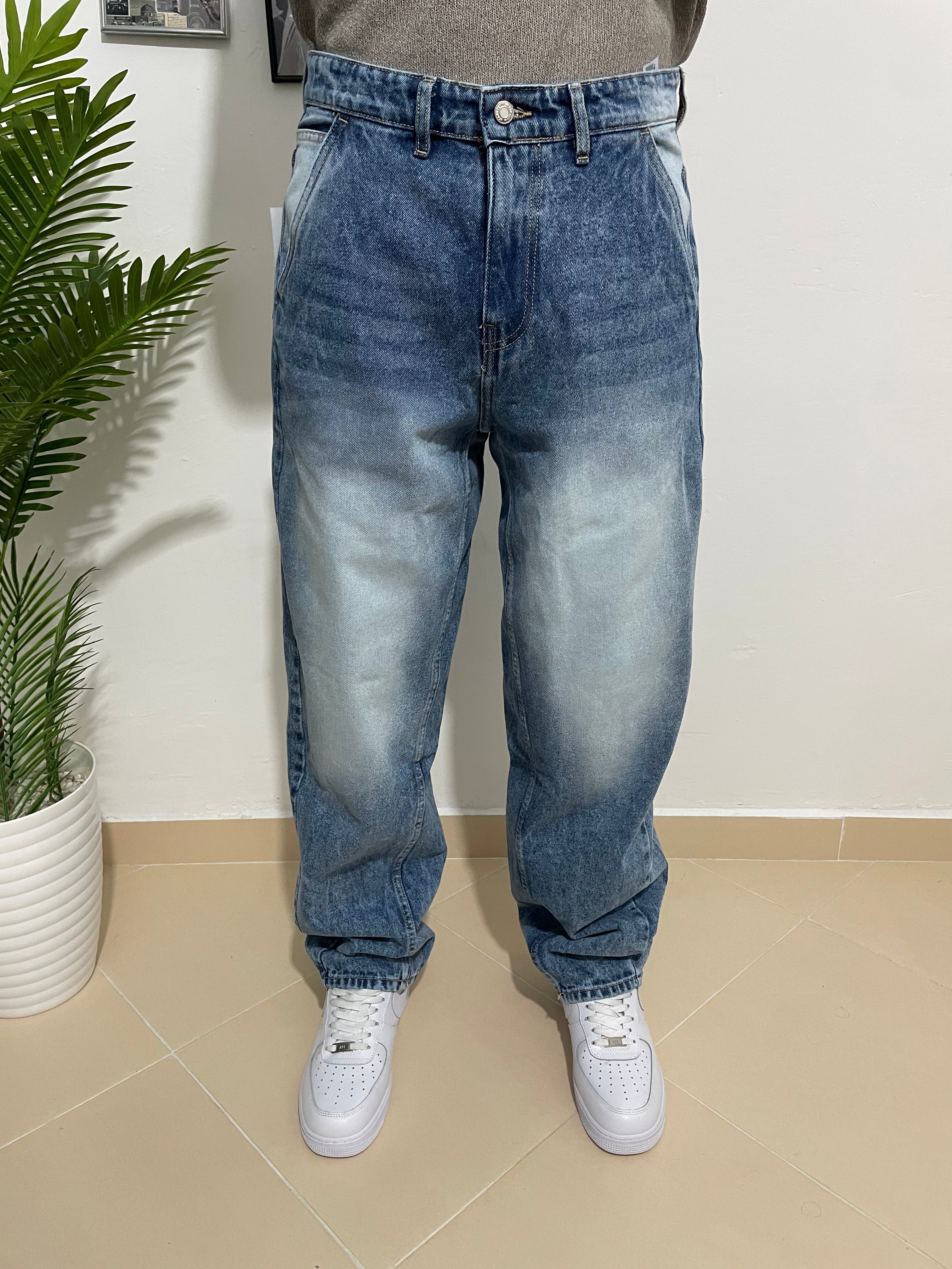 white wash bleu balloon jeans