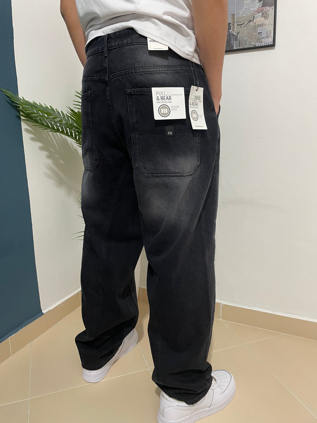 Washed black ballon jeans