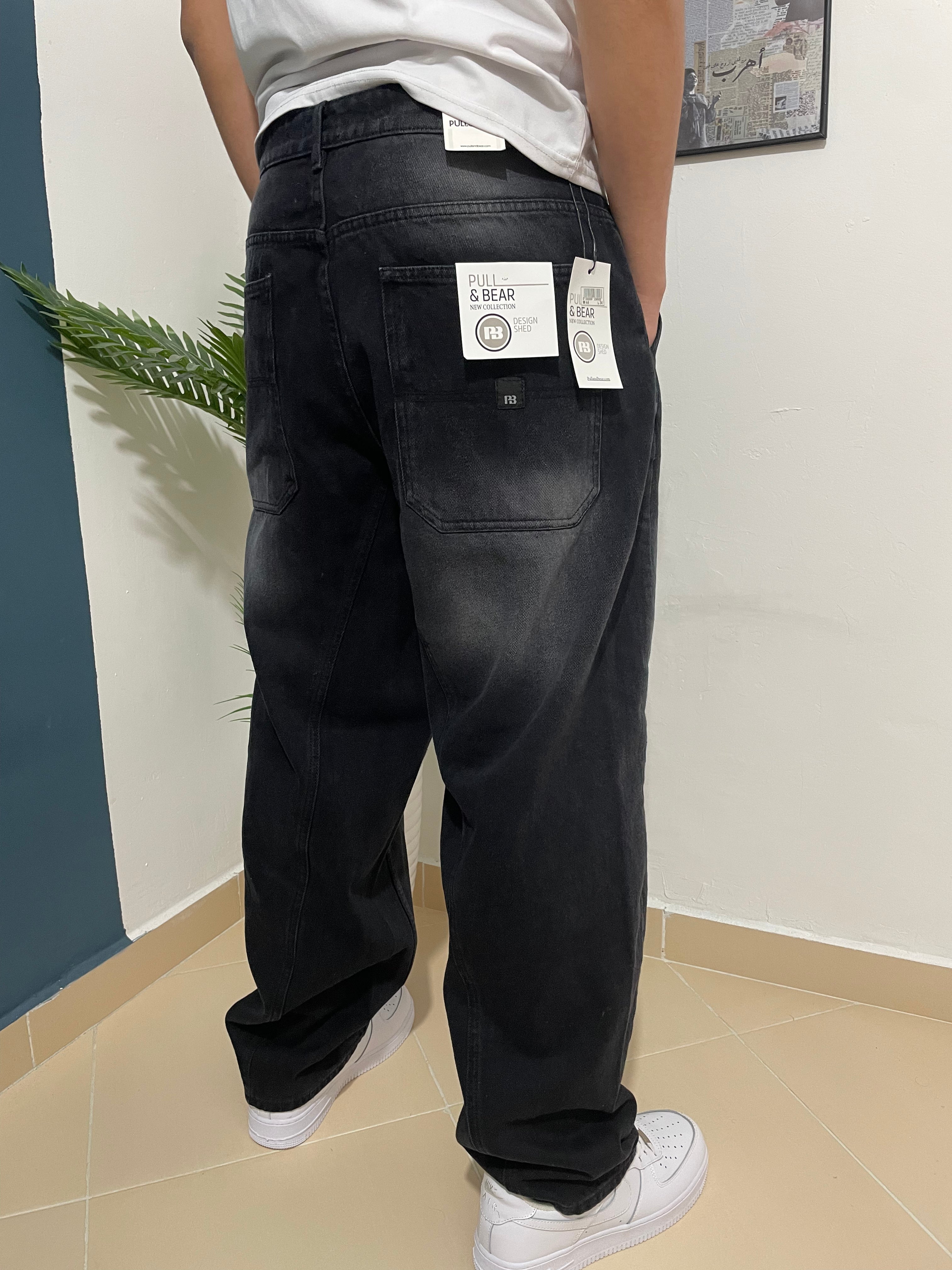 Washed black ballon jeans