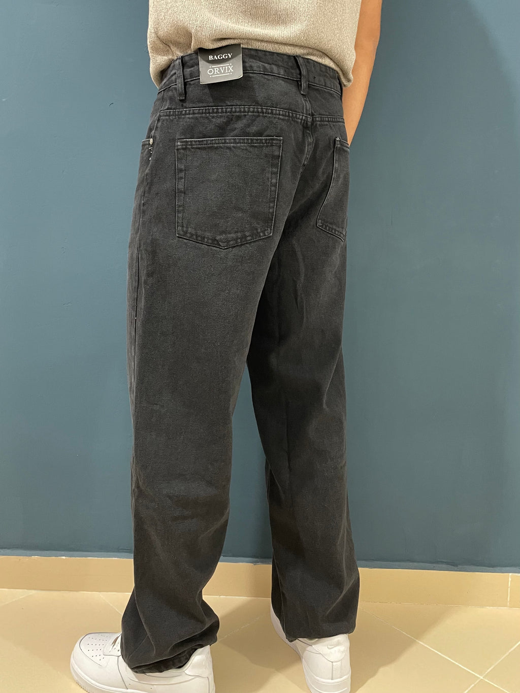 black baggy jeans