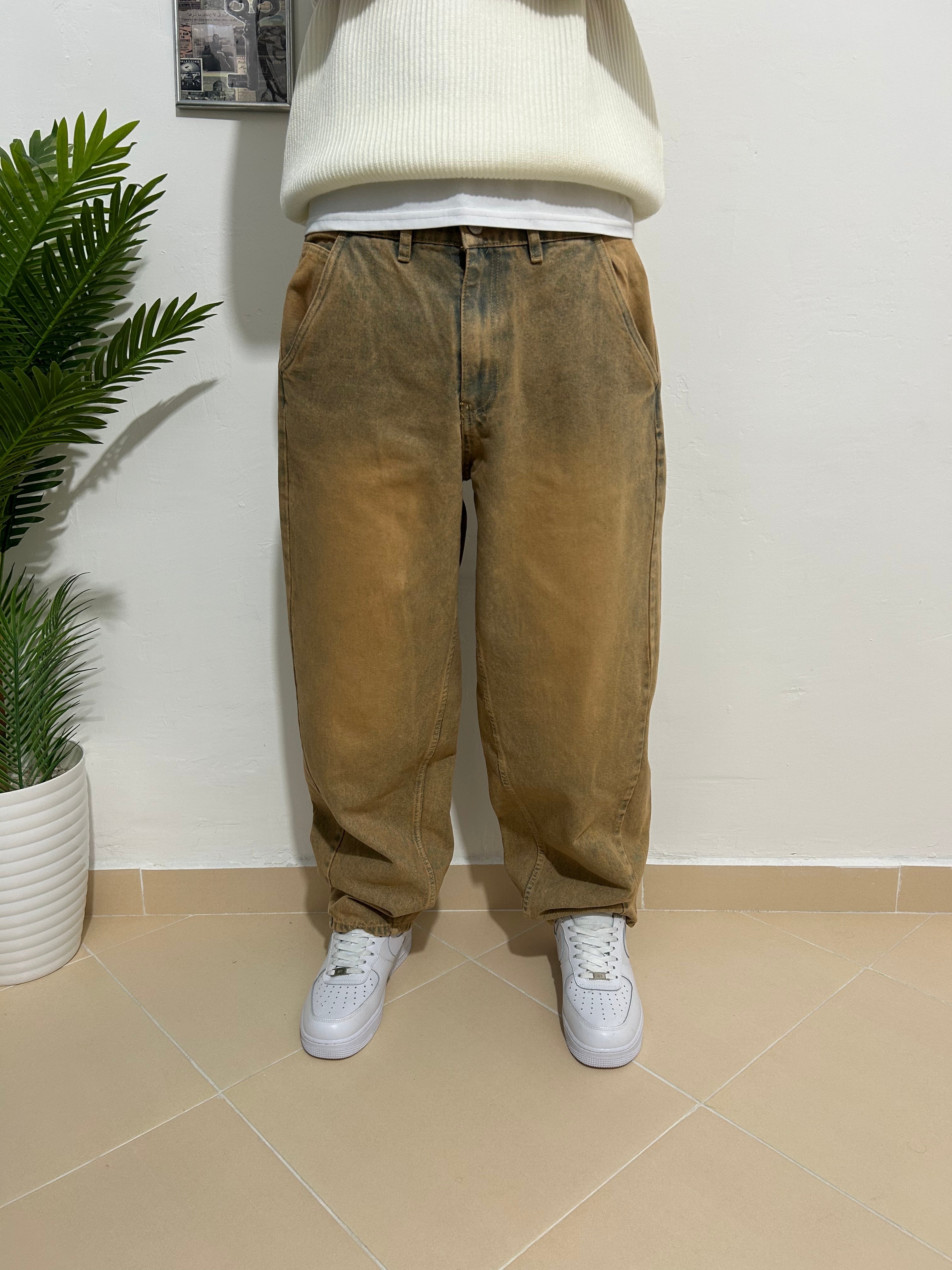 Brown Wash Ballon Jeans