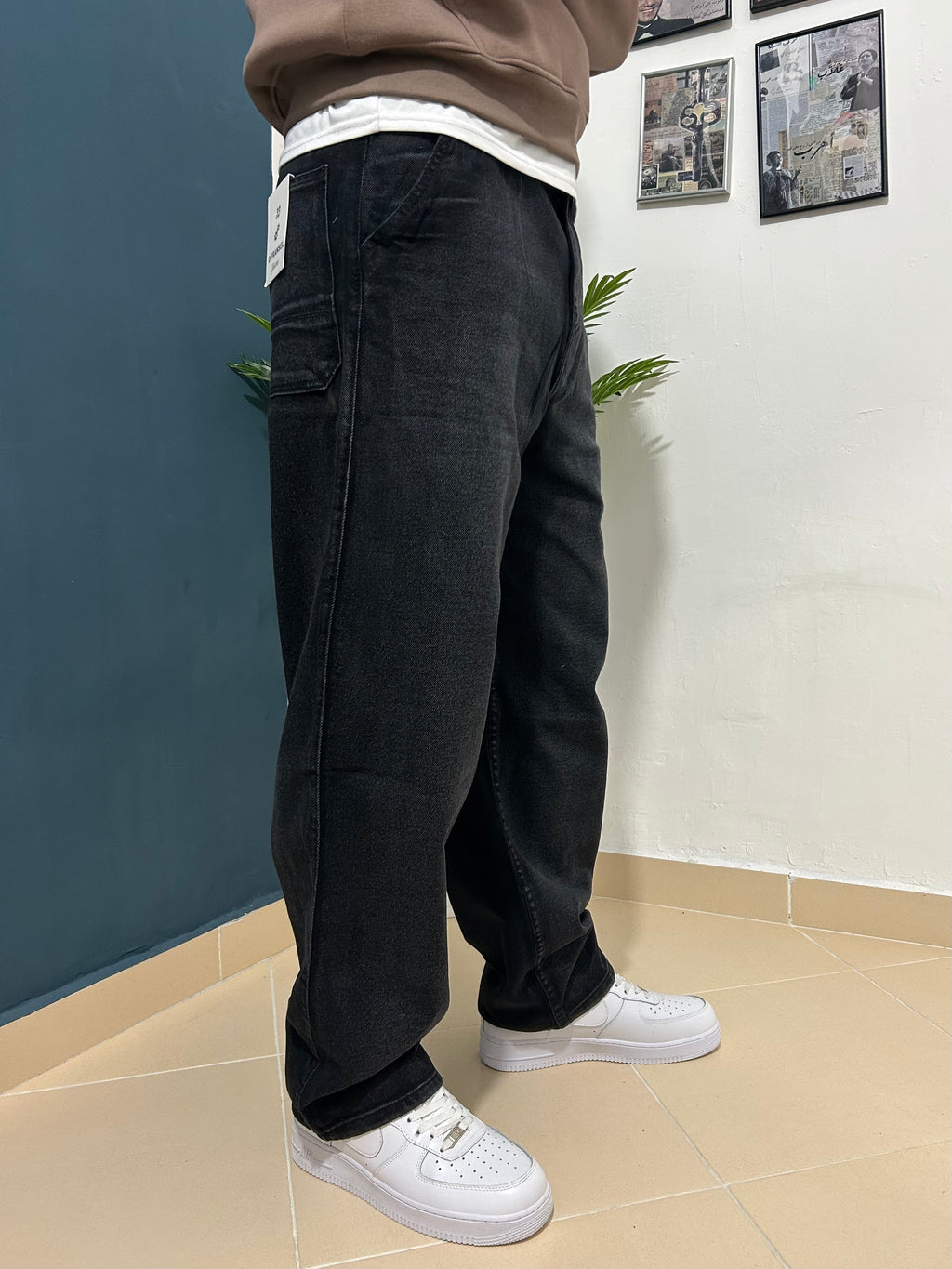 black baggy jeans