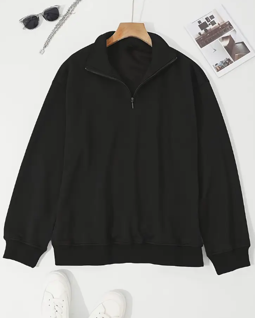 Pullover de sport à demi-zip